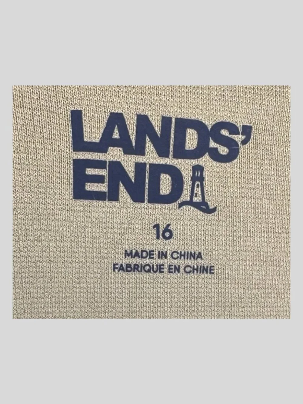 Lands' End School Uniform - Girls Khaki Short Sleeve Ponte Dress - Size 16